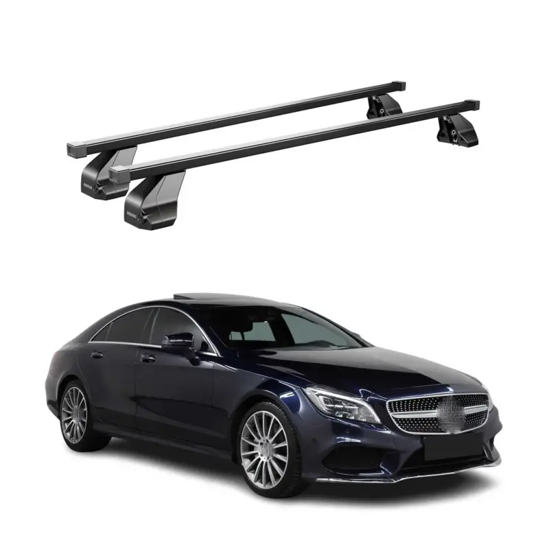 Menabo Dachträger Grundtäger für Mercedes CLS C218 2010-2017 75kg Stahl Schwarz Billig