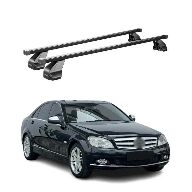 Menabo Dachträger für Mercedes C Klasse W204 Limo 2007-2014 75kg Stahl Schwarz Top-Preis