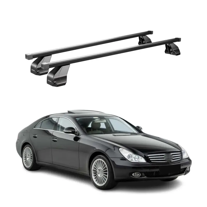Meistverkauft Menabo Dachträger Grundtäger für Mercedes CLS C219 2004-2010 75kg Stahl Schwarz