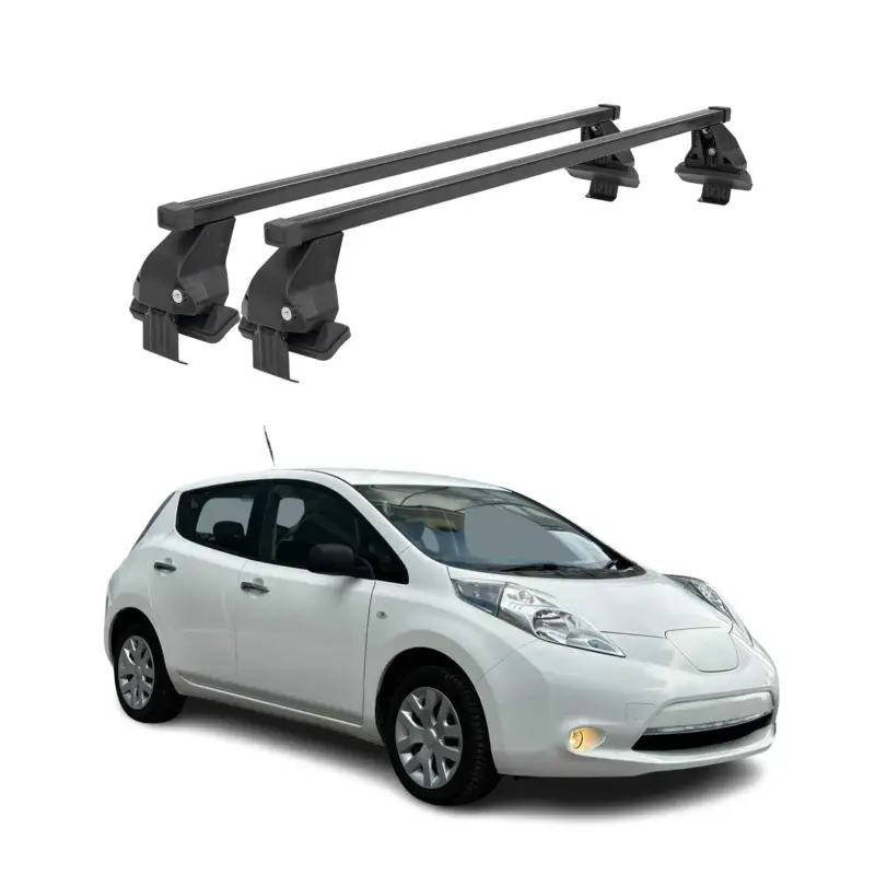 Highlight Menabo Dachträger Grundtäger für Nissan Leaf 2010-2017 50kg Stahl Schwarz 2 tlg