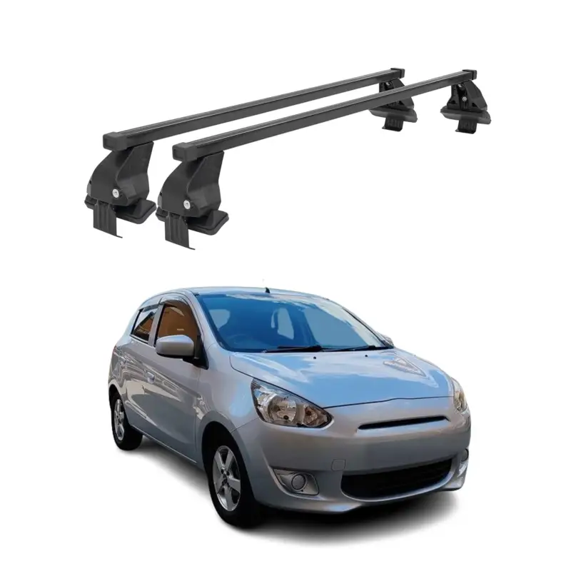 Nur Heute Menabo Dachträger für Mitsubishi Mirage Schrägheck 2012-2016 50kg Stahl Schwarz