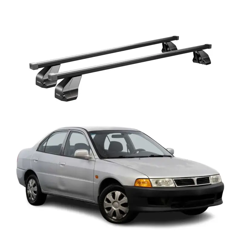 Solange Der Vorrat Reicht Menabo Dachträger Grundtäger für Mitsubishi Lancer 1995-2000 75kg Stahl Schwarz