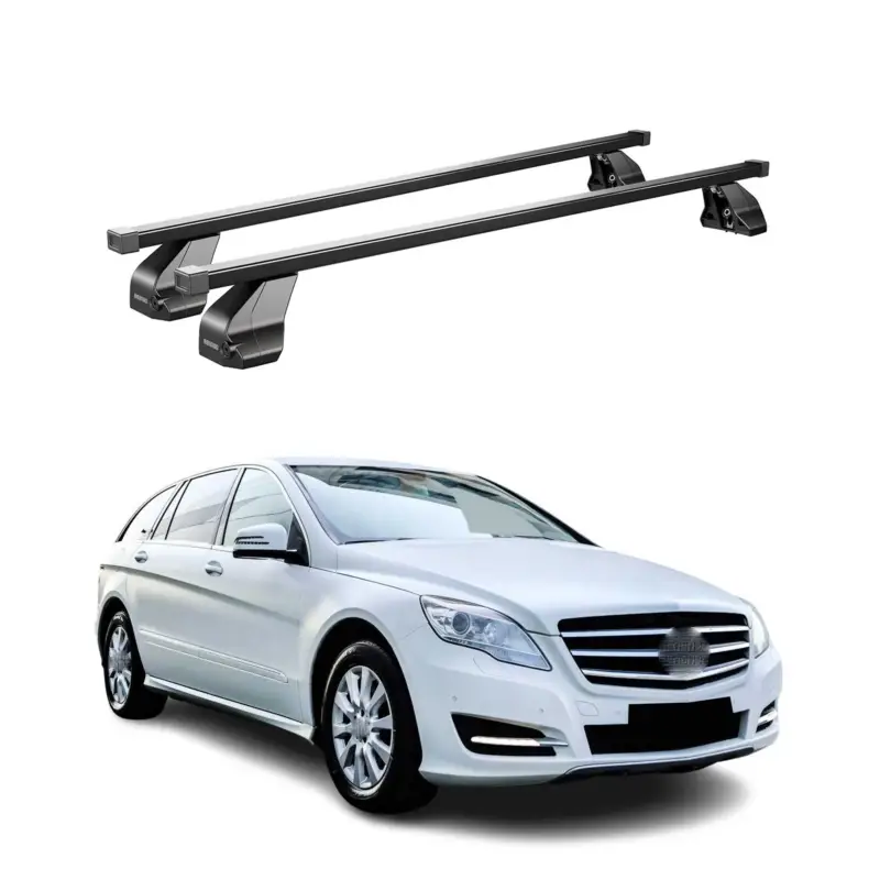 Markenware Menabo Dachträger für Mercedes R Klasse W251 2006-2013 75kg Stahl Schwarz 2x