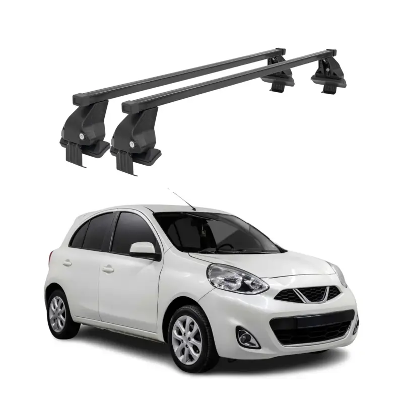 Menabo Dachträger Grundtäger für Nissan Micra 2017-2023 50kg Stahl Schwarz 2 tlg Zertifiziert