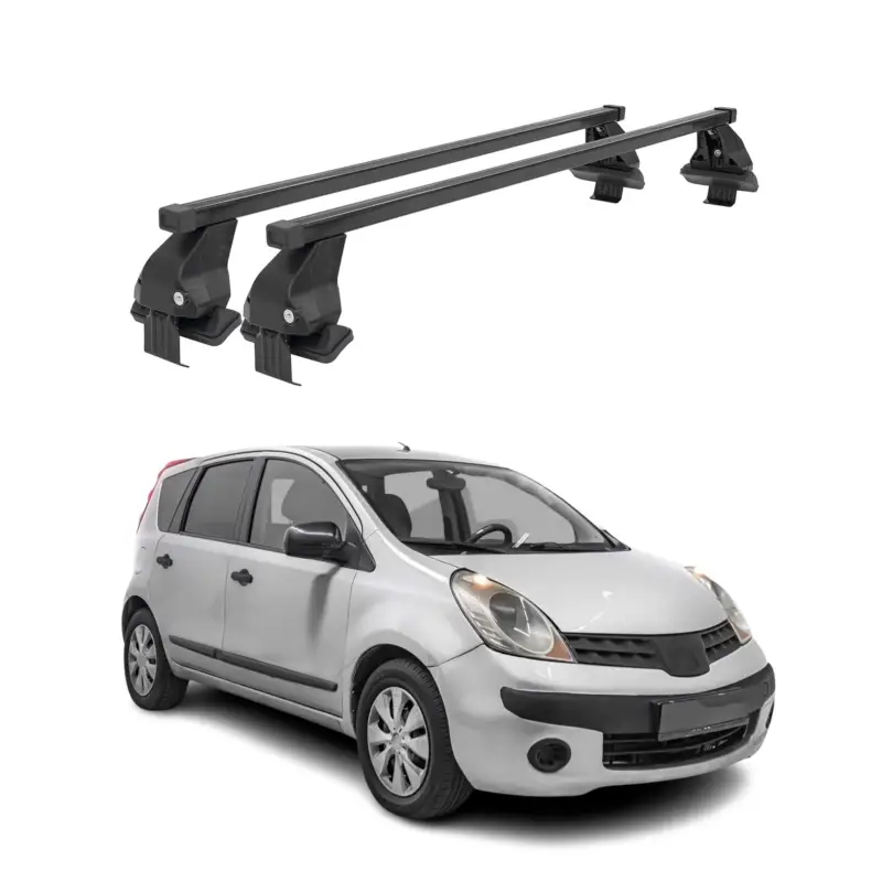 Versand Am Gleichen Tag Menabo Dachträger Grundtäger für Nissan Note 2004-2012 50kg Stahl Schwarz 2 tlg