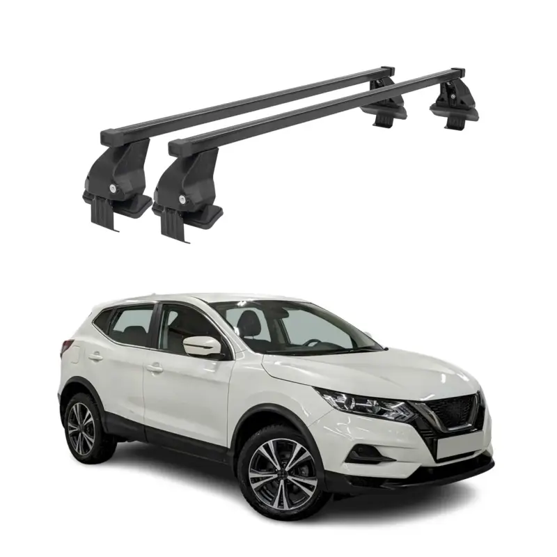 Angebot Menabo Dachträger für Nissan Qashqai J11 2014-2017 Pre-FL 50kg Stahl Schwarz 2x