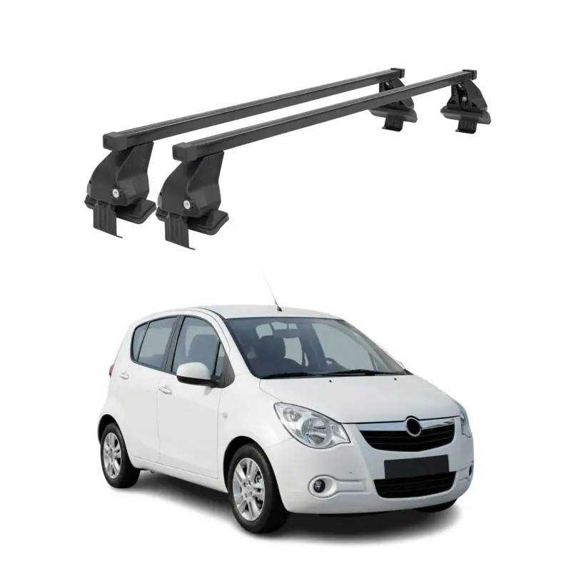 Menabo Dachträger Grundtäger für Opel Agila 2007-2014 50kg Stahl Schwarz 2 tlg Super-Preis