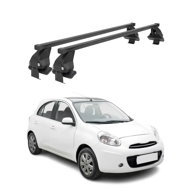 Menabo Dachträger Grundtäger für Nissan Micra 2010-2017 50kg Stahl Schwarz 2 tlg Saisonangebot