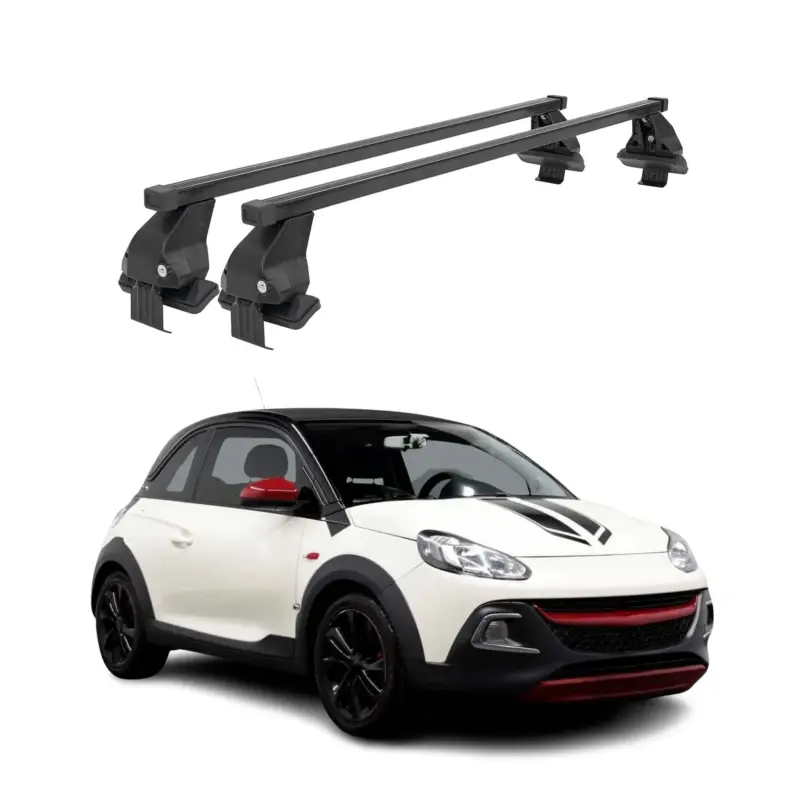 Mega-Angebot Menabo Dachträger Grundtäger für Opel Adam 2012-2019 50kg Stahl Schwarz 2 tlg