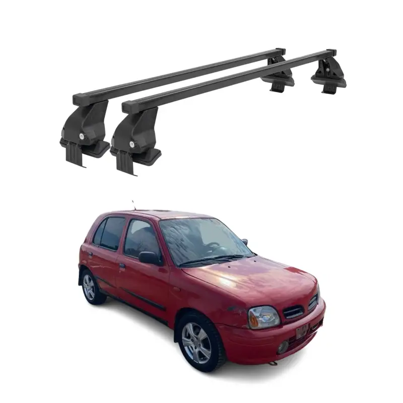 Direkt Vom Hersteller Menabo Dachträger Grundtäger für Nissan Micra 1992-2003 5tür 50kg Stahl Schwarz