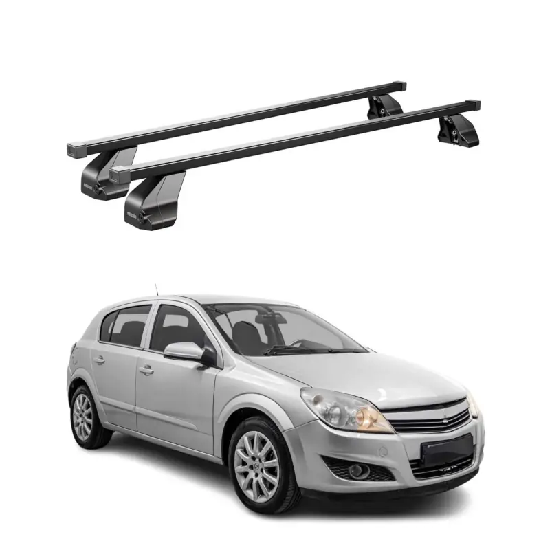 Sonderaktion Menabo Dachträger Grundtäger für Opel Astra H 2004-2010 75kg Stahl Schwarz 2 tlg
