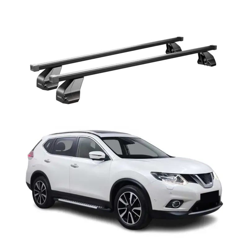 Menabo Dachträger für Nissan X-Trail T32 2014-2017 Pre-FL 75kg Stahl Schwarz 2x Top-Seller