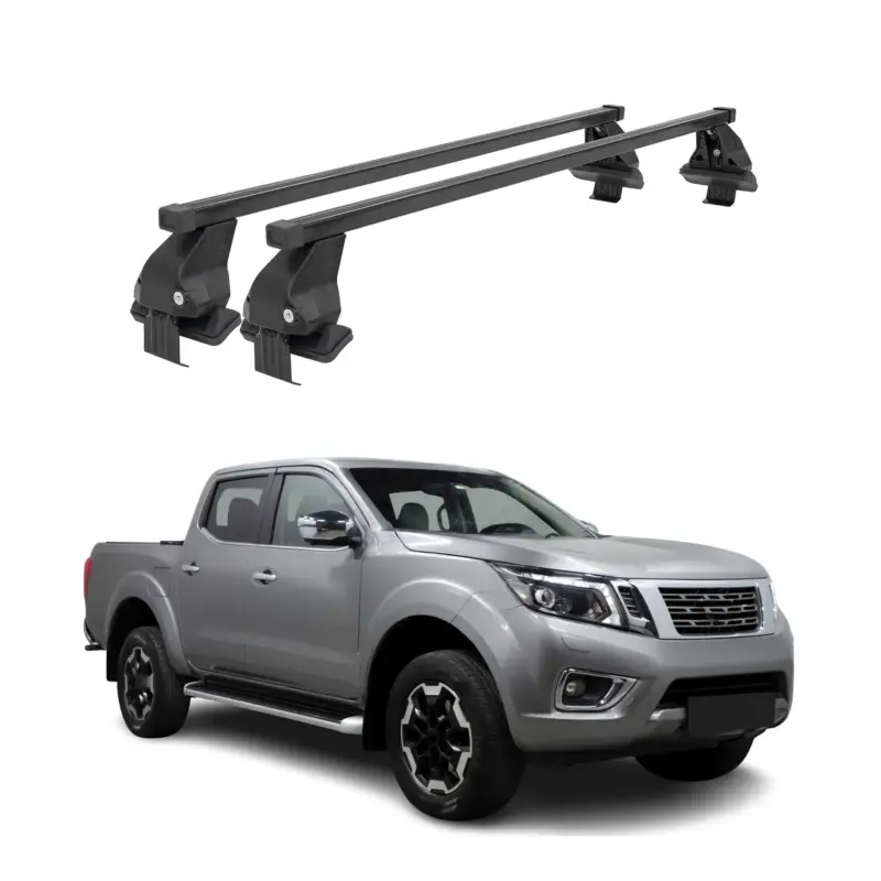Expressversand Menabo Dachträger Grundtäger für Nissan Navara 2015-2025 4 tür 50kg Schwarz 2x