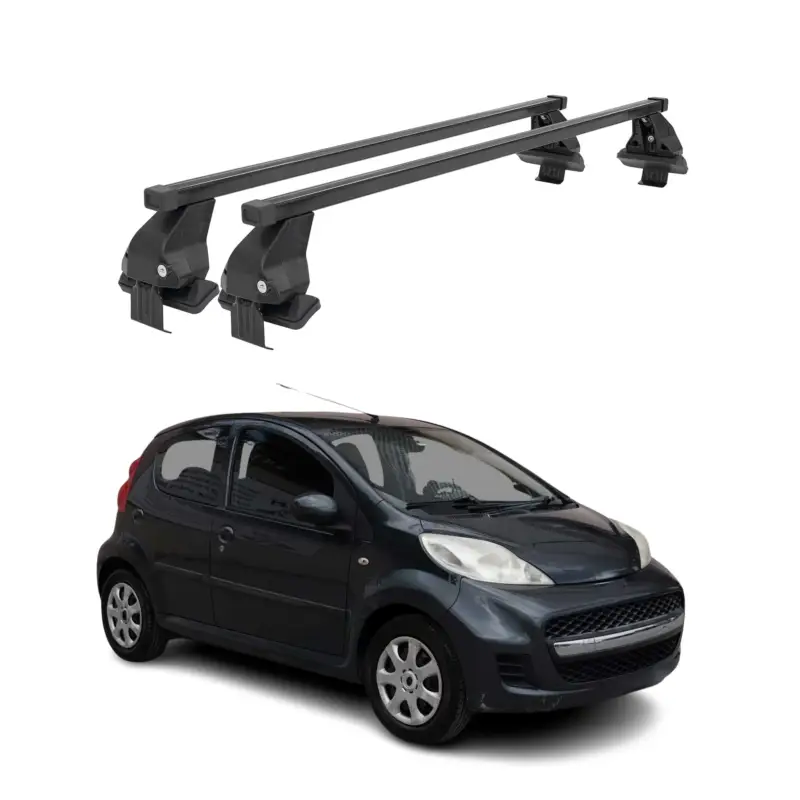 Neu Im Sortiment Menabo Dachträger Grundtäger für Peugeot 107 2005-2014 50kg Stahl Schwarz 2 tlg