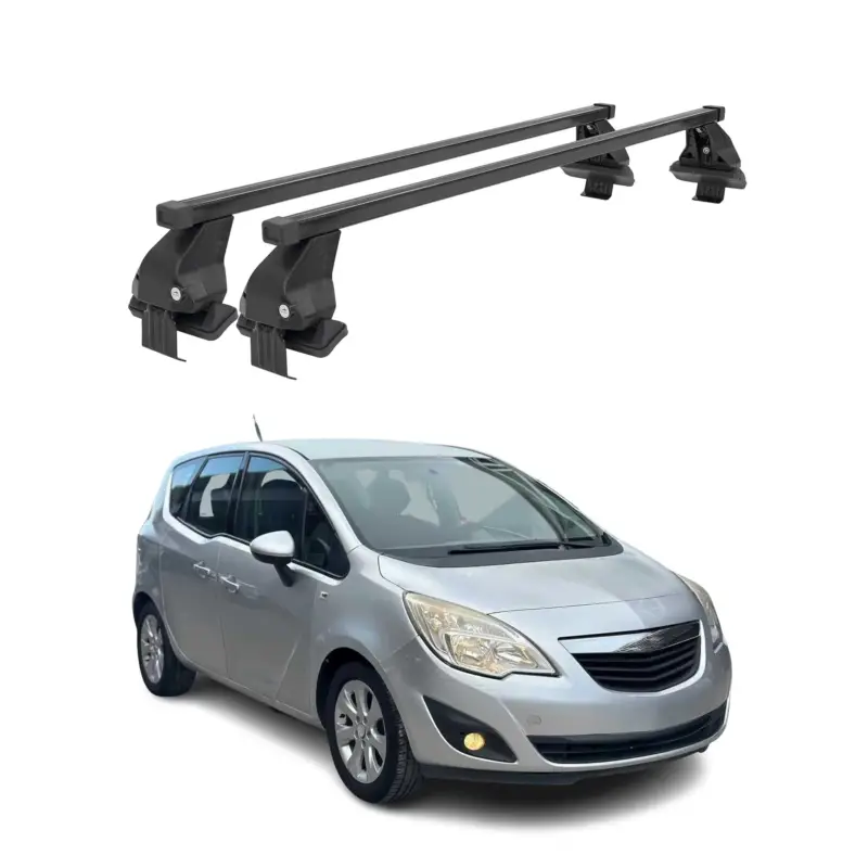 Menabo Dachträger Grundtäger für Opel Meriva 2010-2017 50kg Stahl Schwarz 2 tlg Markenware