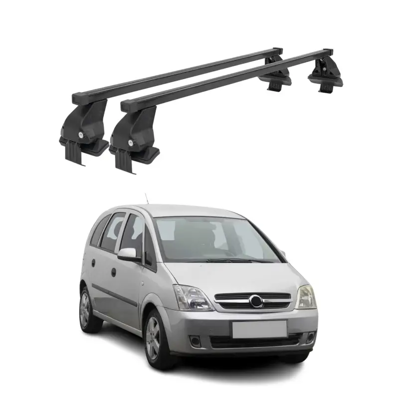 Menabo Dachträger Grundtäger für Opel Meriva 2003-2010 50kg Stahl Schwarz 2 tlg Nur Heute