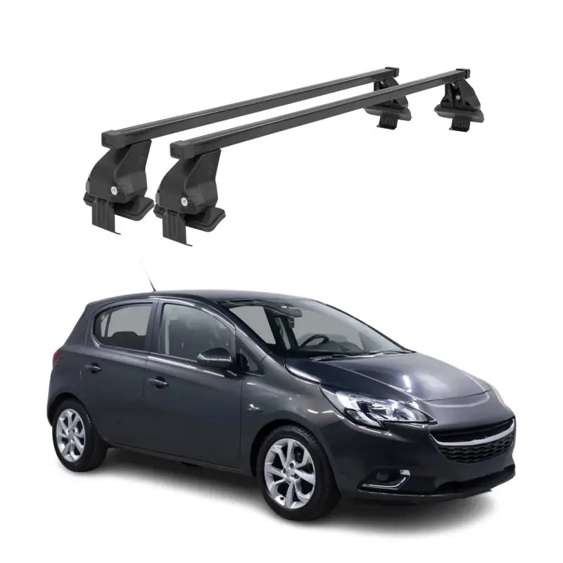 Sofort Bestellen Menabo Dachträger Grundtäger für Opel Corsa E 2014-2019 50kg Stahl Schwarz 2 tlg
