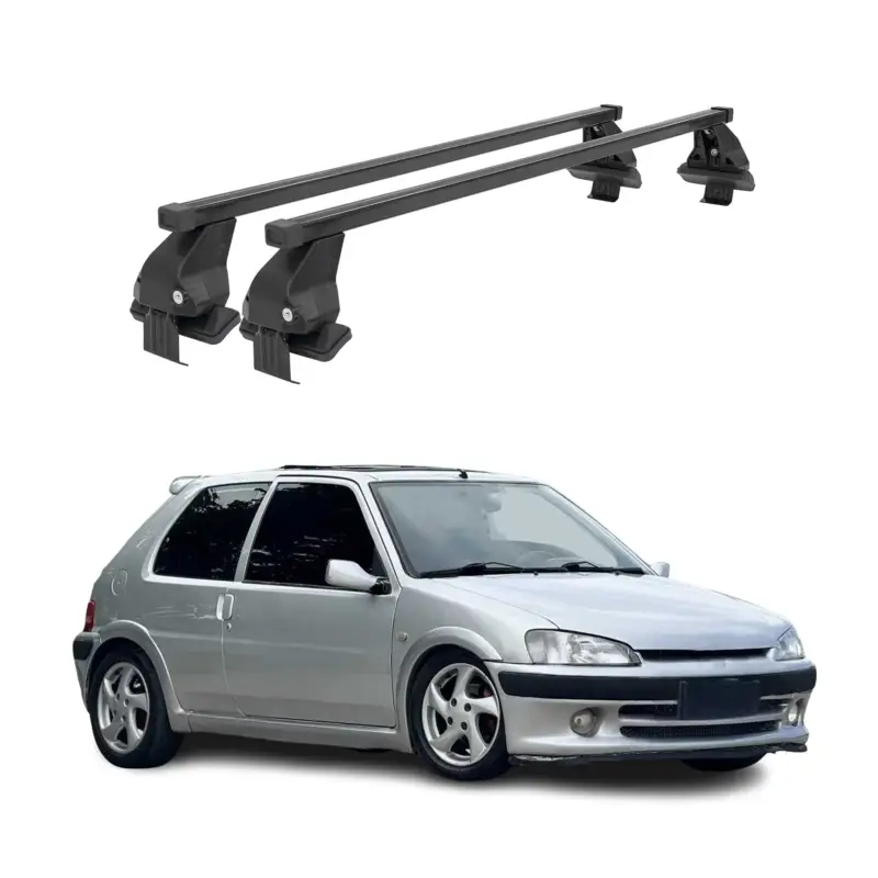 Menabo Dachträger Grundtäger für Peugeot 106 1991-2003 3tür 50kg Stahl Schwarz Versand Am Gleichen Tag