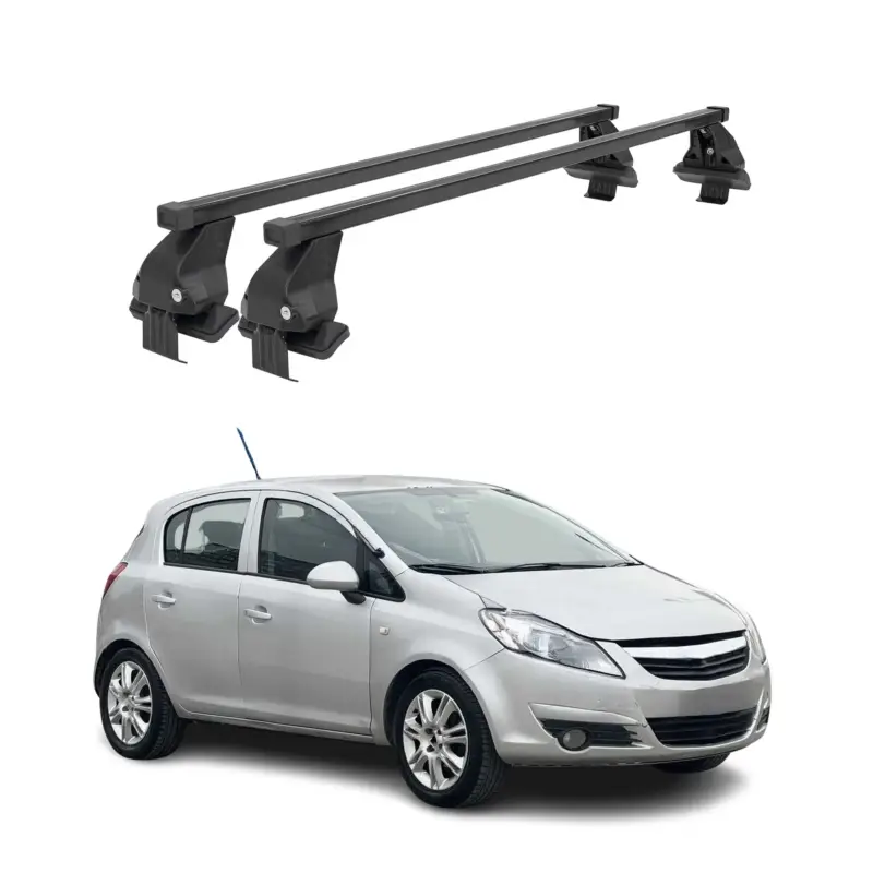 Menabo Dachträger für Opel Corsa D 2006-2010 Pre-FL 5tür 50kg Stahl Schwarz 2x Markenprodukt