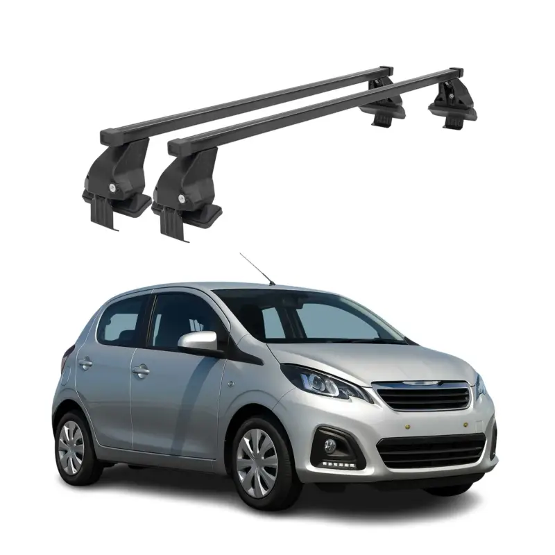 Letzte Chance Menabo Dachträger Grundtäger für Peugeot 108 2014-2021 50kg Stahl Schwarz 2 tlg
