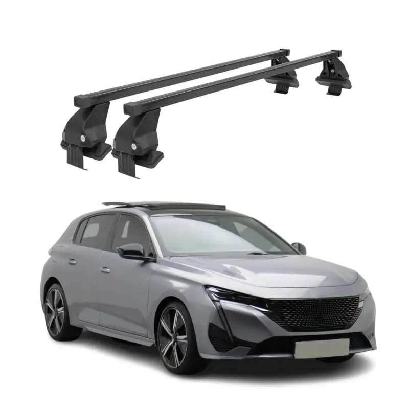 Meistverkauft Menabo Dachträger Grundtäger für Peugeot 308 2021-2026 50kg Stahl Schwarz 2 tlg