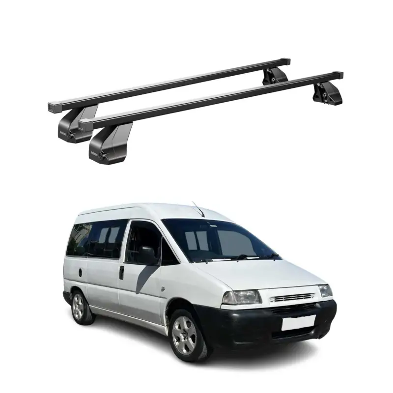 Menabo Dachträger Grundtäger für Peugeot Expert 1995-2007 75kg Stahl Schwarz 2x Rabatt