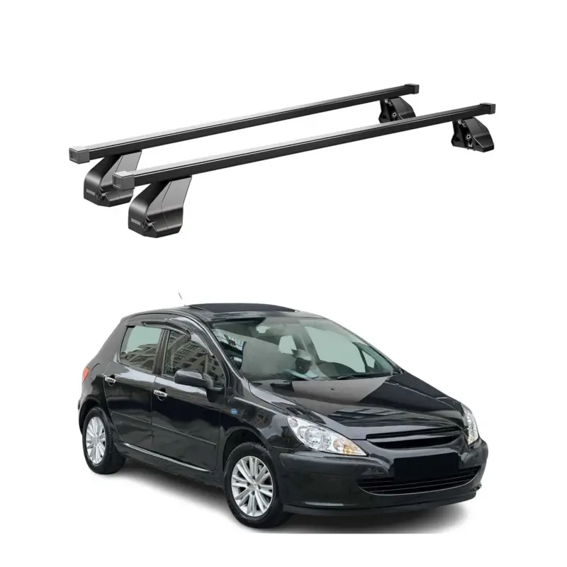 Menabo Dachträger Grundtäger für Peugeot 307 2001-2008 5tür 75kg Stahl Schwarz Markenware
