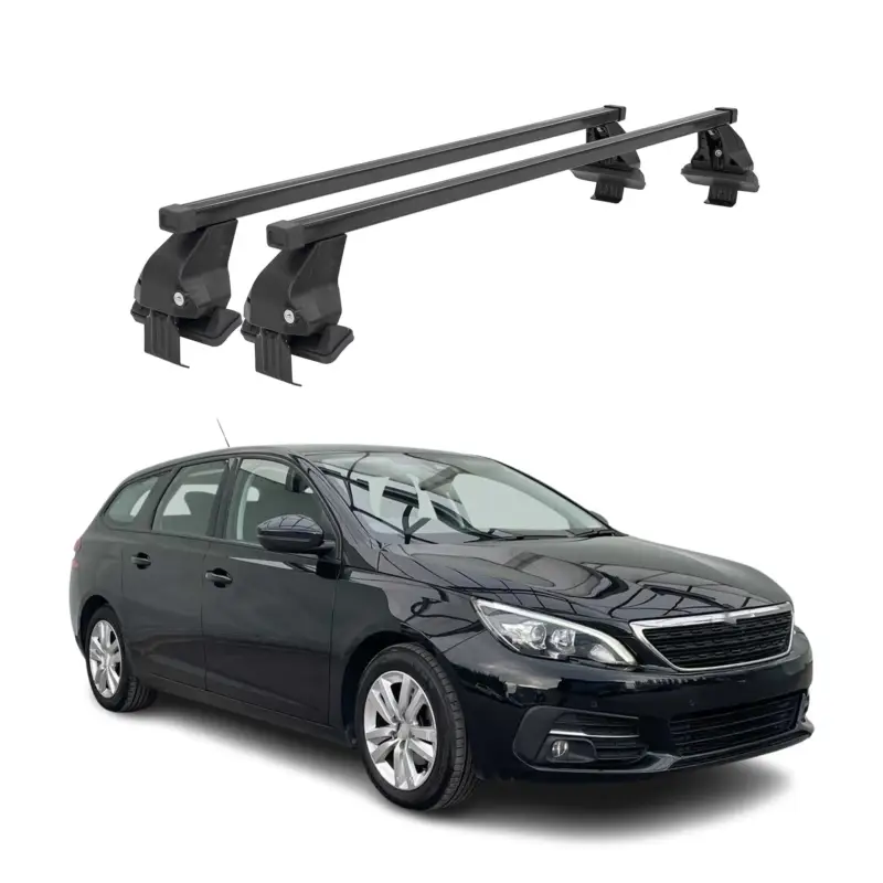 Schnäppchen Menabo Dachträger Grundtäger für Peugeot 308 Kombi 2013-2021 50kg Stahl Schwarz