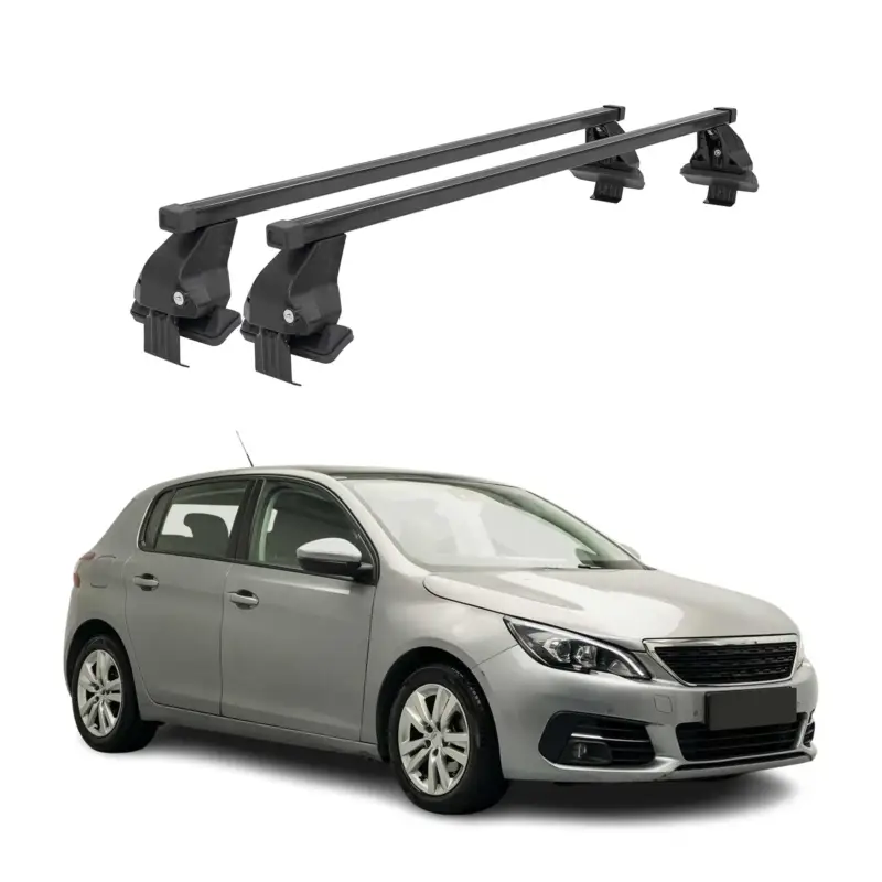 Menabo Dachträger Grundtäger für Peugeot 308 2013-2021 50kg Stahl Schwarz 2 tlg Begrenztes Angebot