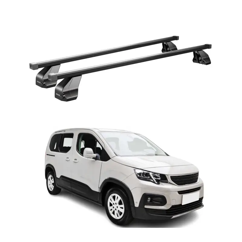 Finale Aktion Menabo Dachträger Grundtäger für Peugeot Rifter 2018-2026 75kg Stahl Schwarz 2x