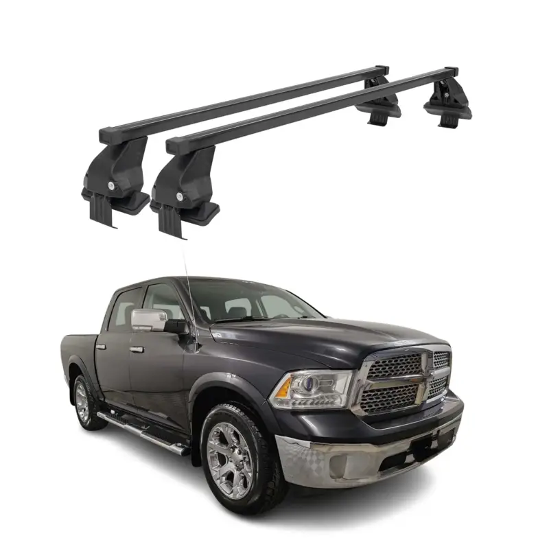 Rabatt Menabo Dachträger Grundtäger für RAM 1500 2009-2018 50kg Stahl Schwarz 2 tlg