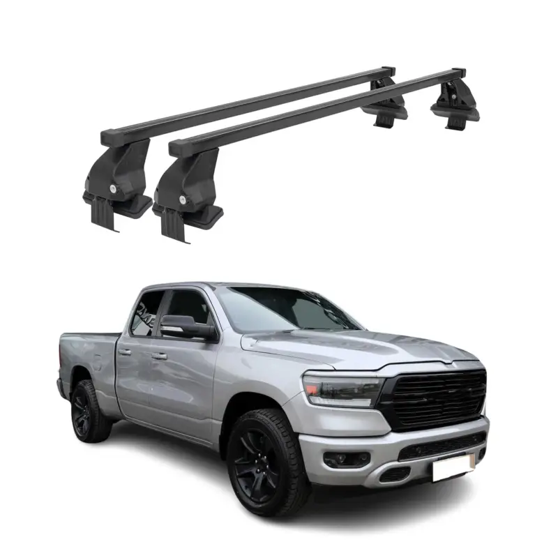 Schneller Versand Menabo Dachträger Grundtäger für RAM 1500 2019-2026 50kg Stahl Schwarz 2tlg
