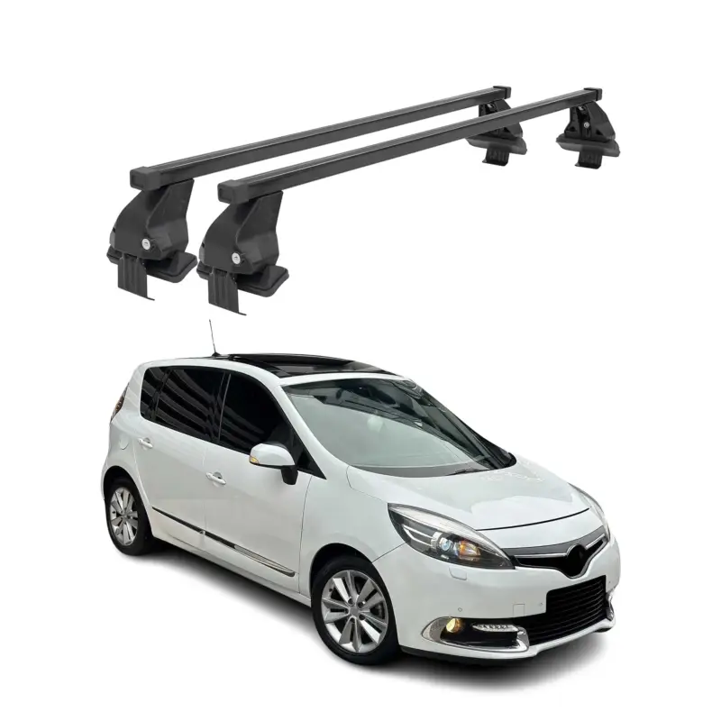 Menabo Dachträger für Renault Grand Scenic mk3 2013-2016 FL 50kg Stahl Schwarz Ausverkauf