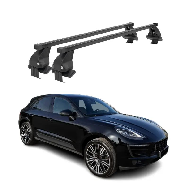 Menabo Dachträger Grundtäger für Porsche Macan 2014-2019 50kg Stahl Schwarz 2x Sonderaktion