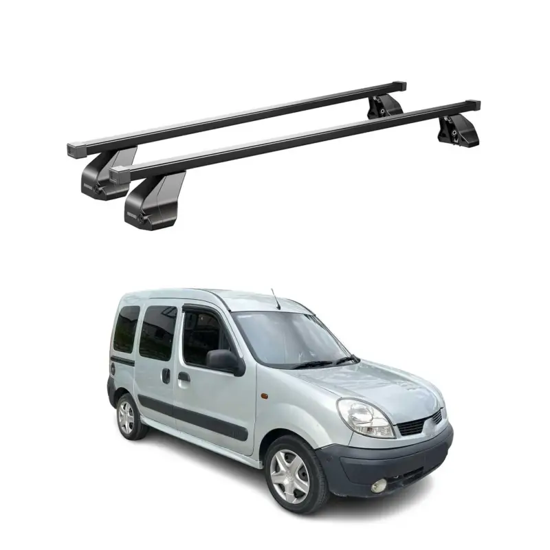 Menabo Dachträger für Renault Kangoo Express 1997-2007 75kg Stahl Schwarz 2x Super-Preis