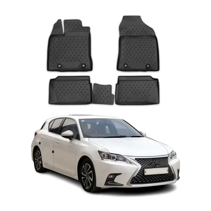 Kracherpreis OMAC Gummimatten Fußmatten für Lexus CT 200H 2010-2021 TPE Automatten Schwarz 4x