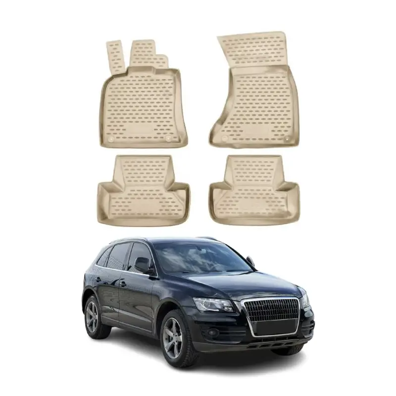 OMAC Gummimatten Fußmatten für Audi Q5 8RB 2008-2017 TPE Automatten Beige 4x Preiswert