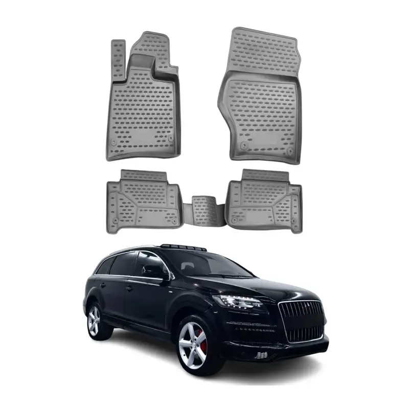 Neu OMAC Gummimatten Fußmatten für Audi Q7 4LB 2006-2015 TPE Automatten Grau 4x