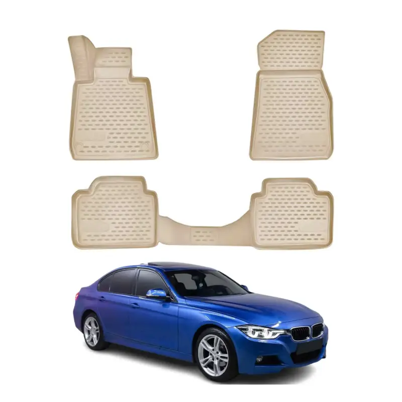Sonderaktion OMAC Gummi Fußmatten für BMW 3er F30 F31 2012-2018/4er F32 F36 13-2021 Beige 4x