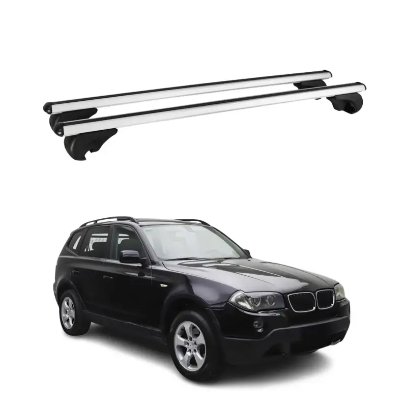Dachträger Grundtäger für BMW X3 E83 2003-2010 75kg Aluminium Silber 2 tlg Sonderangebot