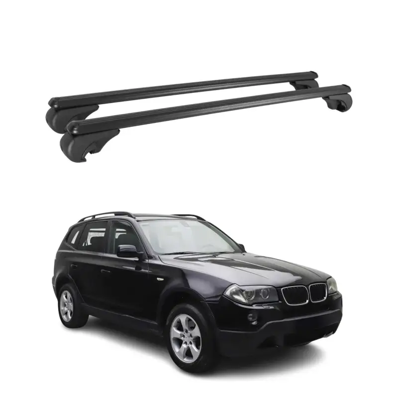 Dachträger Grundtäger für BMW X3 E83 2003-2010 75kg Aluminium Schwarz 2 tlg Neu