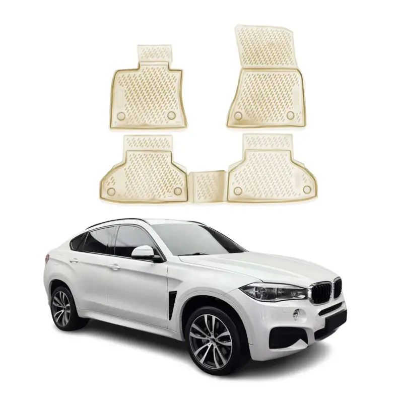 Top-Preis OMAC Gummimatten Fußmatten für BMW X6 F16 F86 2014-2019 TPE Automatten Beige 4x