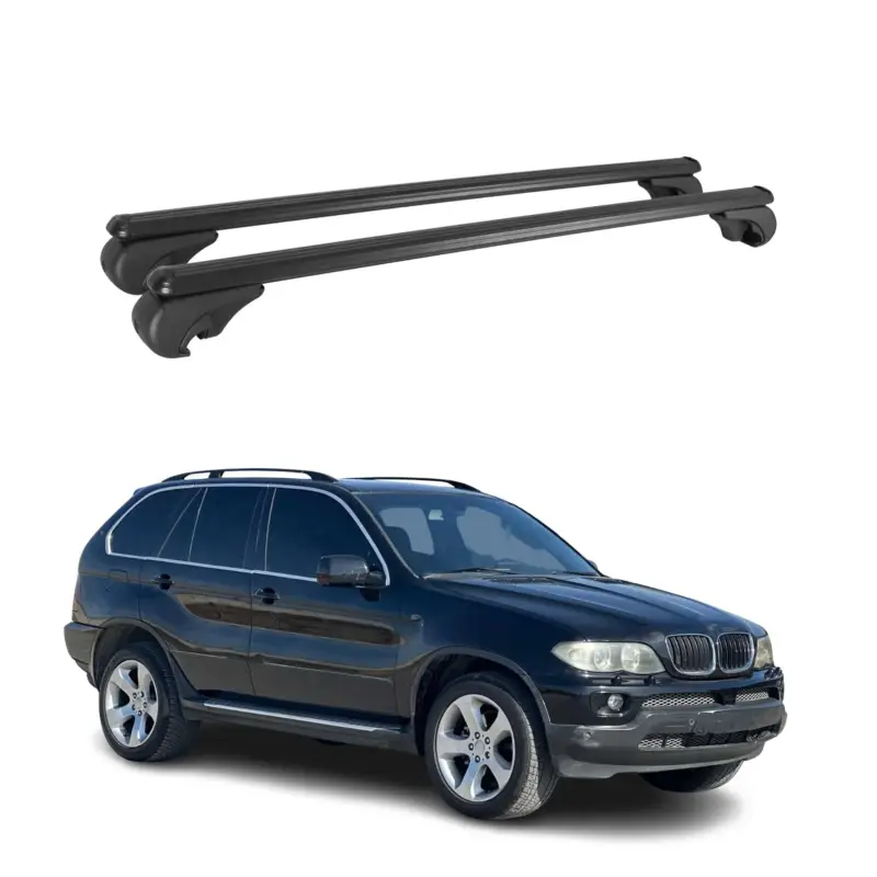 Dachträger Grundtäger für BMW X5 E53 1999-2006 75kg Alu Schwarz 2 tlg Jetzt Kaufen