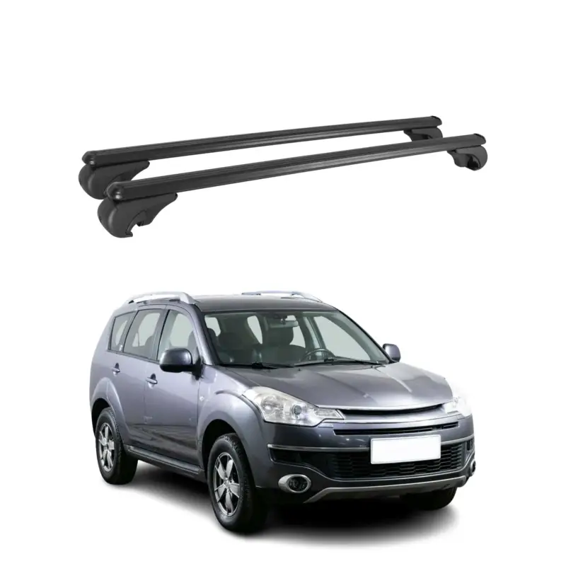 Wochenendangebot Dachträger Grundtäger für Citroen C-Crosser 2007-2012 75kg Alu Schwarz 2 tlg