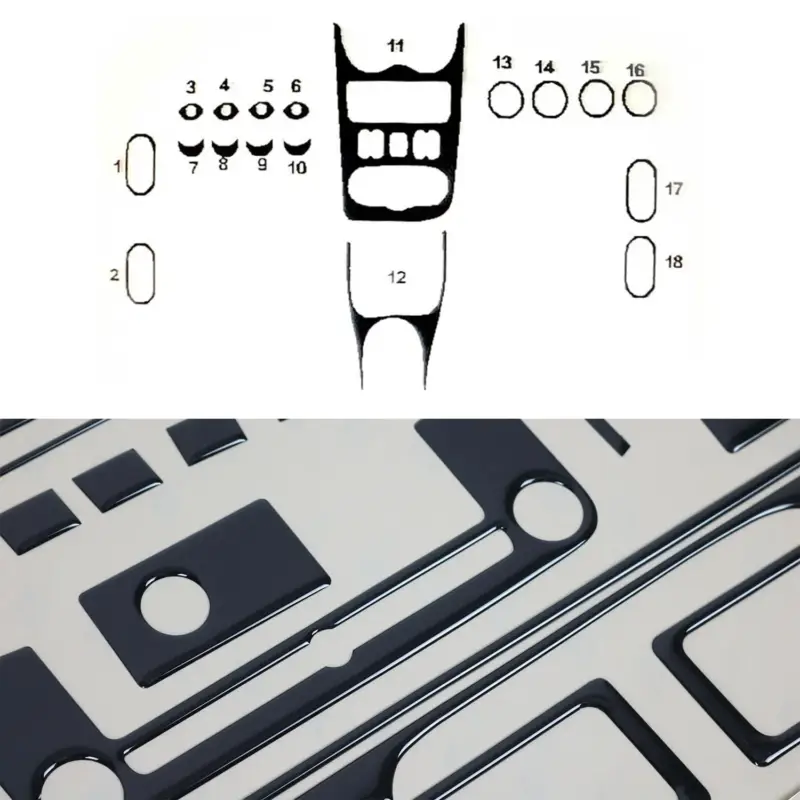 Wochenendangebot Innenraum Dekor Cockpit für Dacia Duster 2010-2012 Piano Schwarz Optik 18tlg