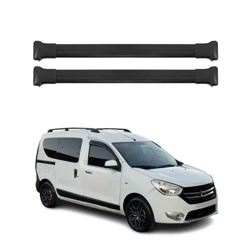 Wochenendangebot Dachträger Grundtäger für Dacia Dokker 2012-2021 75kg Aluminium Schwarz 2tlg