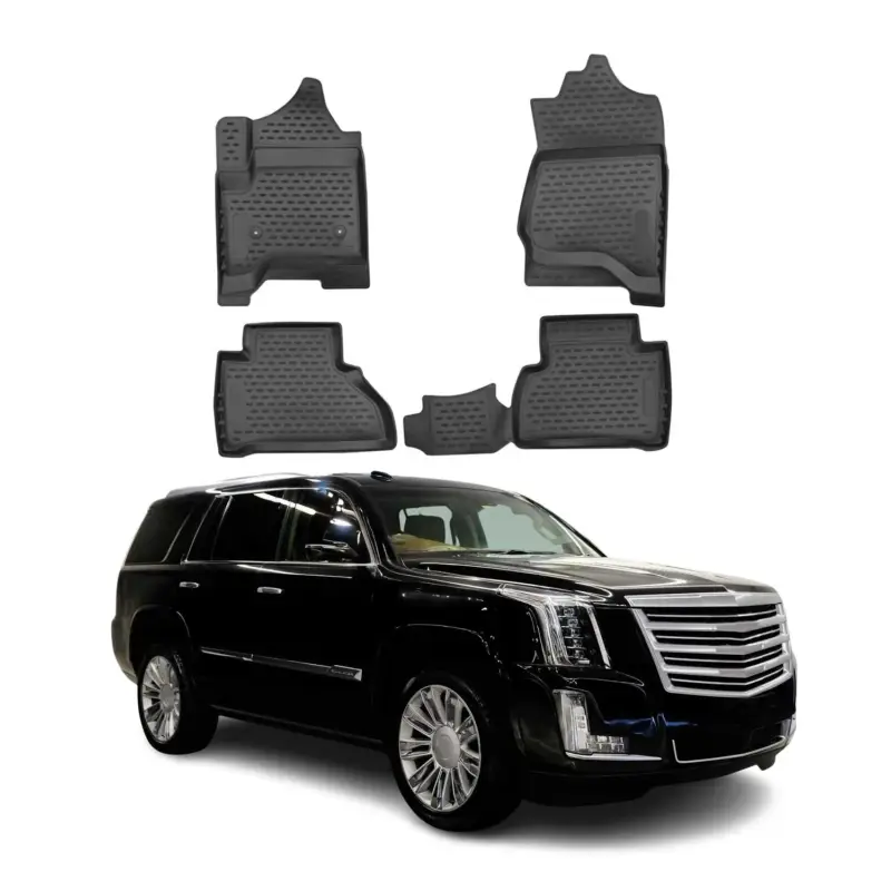 OMAC Gummimatten Fußmatten für Cadillac Escalade ESV 2007-2014 Matten Schwarz 4x Beliebt