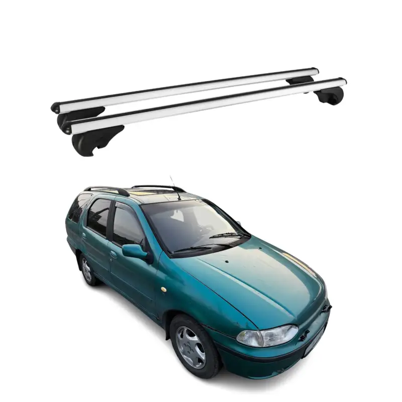 Abverkauf Dachträger Grundtäger für Fiat Palio 1996-2007 75kg Aluminium Silber 2 tlg