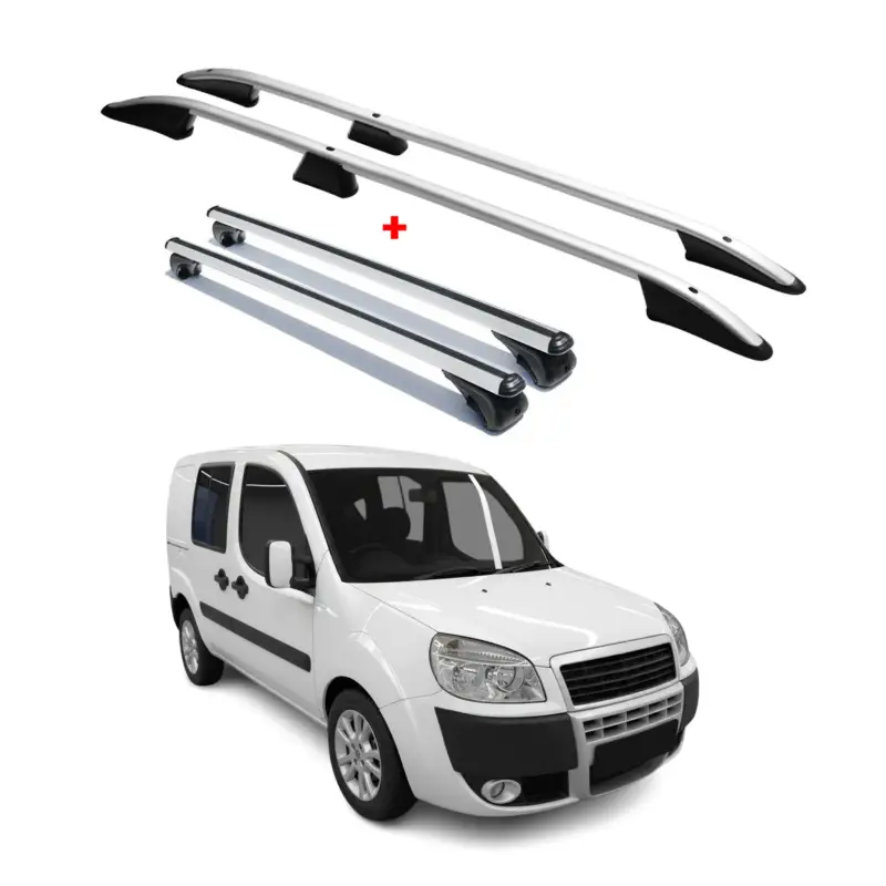 Preis Gesenkt Dachreling + Dachträger SET für Fiat Doblo 2000-2010 L1 Aluminium Silber 4tlg