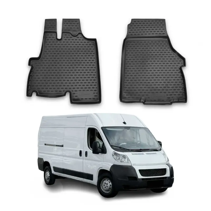 OMAC Gummimatten Fußmatten für Peugeot Boxer 2006-2021 TPE Automatten Schwarz 2x Neu Im Sortiment